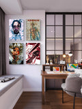 NARCOTICA: Communion (set of four 12x18 "heroin", "fent", "hubris", "the dragon"; signed, COA)